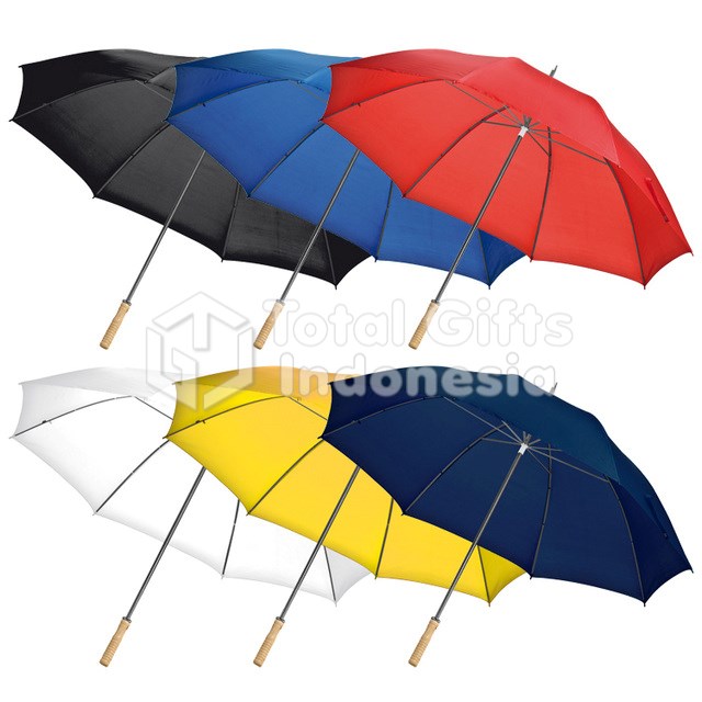 Payung warna custom untuk merchandise kantor